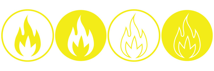 Silhouette Fire flames. Collection of hand drawn fire flames with crayon, pastel, chalk or pencil texture. Grunge elements in sketch style. Fire icon vector set. Flame icon collection. Fire flame set