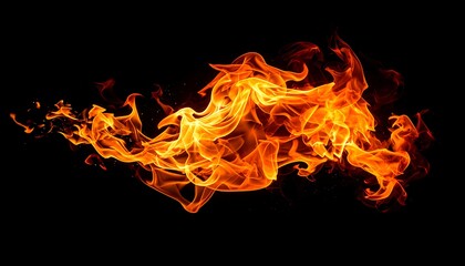 Fototapeta premium Abstract flames on black background