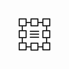 network data diagram icon sign vector