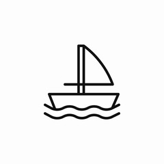 sailboat on water icon sign vector