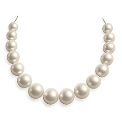 Obraz premium Luxury White Pearl Necklace on Transparent Background – Elegant Jewelry PNG