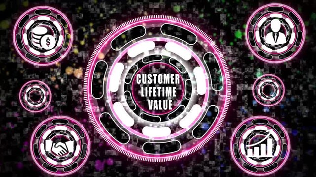 CUSTOMER LIFETIME VALUE
 Sales growth, increase sales or business growth concept, Abstract business graph technology background with alpha channel, 4K 