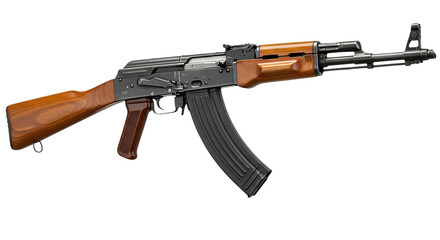 Ak47 assault rifle isolated on transparent background