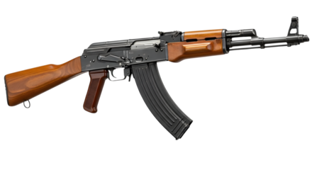 Ak47 assault rifle isolated on transparent background