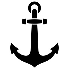 Black Anchor silhouette icon PNG | Minimal Flat Silhouette Icon Download
