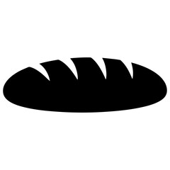 Black Bread loaf silhouette icon PNG | Minimal Flat Silhouette Icon Download