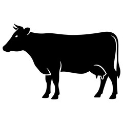Black Cow silhouette icon PNG | Minimal Flat Silhouette Icon Download
