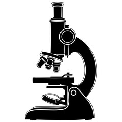 Black Microscope silhouette icon PNG | Minimal Flat Silhouette Icon Download