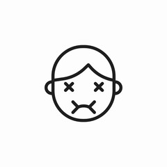 muffled face pain icon sign vector