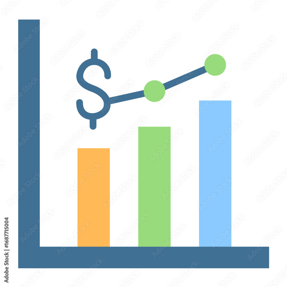 Poster bar graph vector design icon style