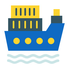 Cargo Ship Vector Design Icon Style