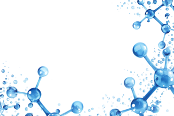 molecular background nanotechnology png border isolated on white background, png, ai generated.