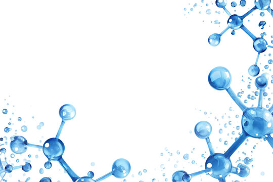 molecular background nanotechnology png border isolated on white background, png, ai generated.