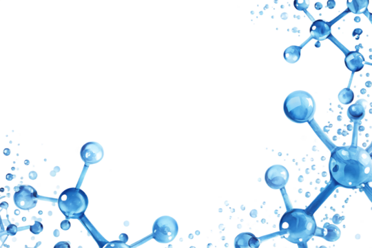 molecular background nanotechnology png border isolated on white background, png, ai generated.