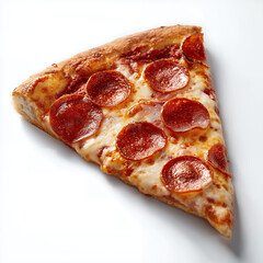 Hot Pepperoni Pizza Slice With Melted Cheese