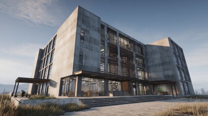 Obraz premium Modern industrial building exterior