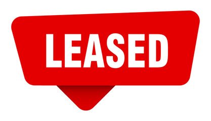 leased red sticker isolated on transpatent background. leased sign