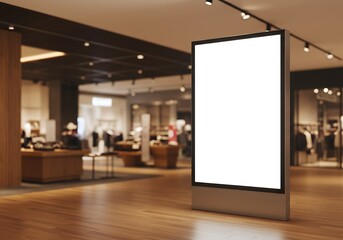 Digital advertising billboard display in a modern retail environment