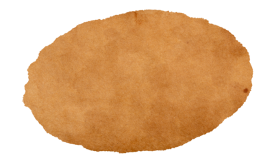 photo of old blank brown grunge paper oval banner	