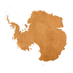 map of Antarctica on old brown grunge paper