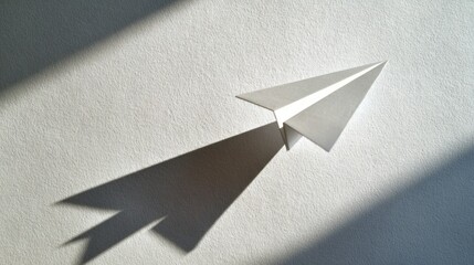 Paper airplane shadow illustration