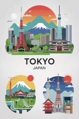 Vintage Travel Poster of Tokyo Japan  
