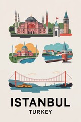 Vintage Travel Poster of Istanbul Turkey  
