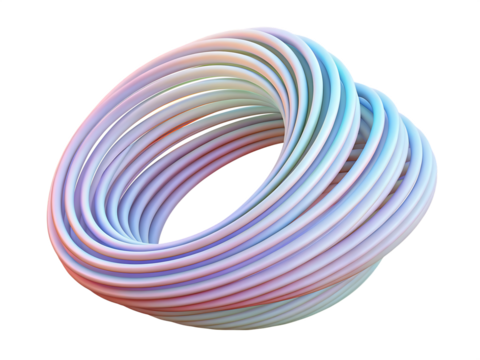 abstract 3d rendering segmented toroidal shape isolated on white background, png, ai generated.