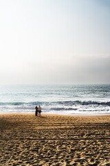 Couple regardant l’océan par une journée ensoleillée