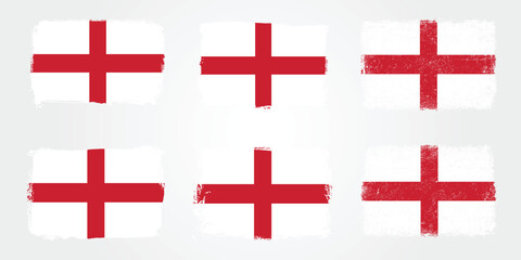 Grunge brush variations of England’s St George cross flag