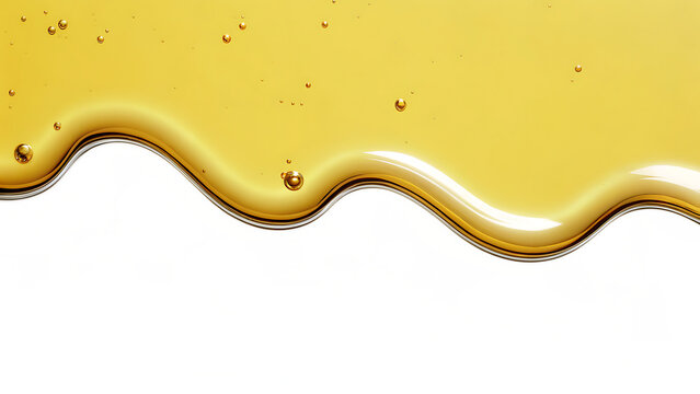 oil smooth wavy texture flow cosmetic product isolated on white background, png, ai generated.