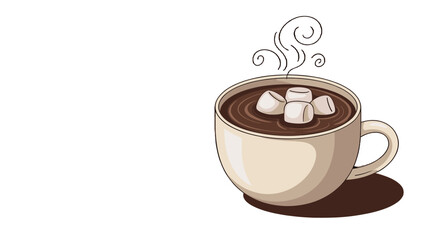 A cozy mug of hot chocolate with marshmallows, perfect for a relaxing moment.