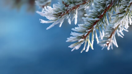 Winter background, frosted tree branches, flat cozy style