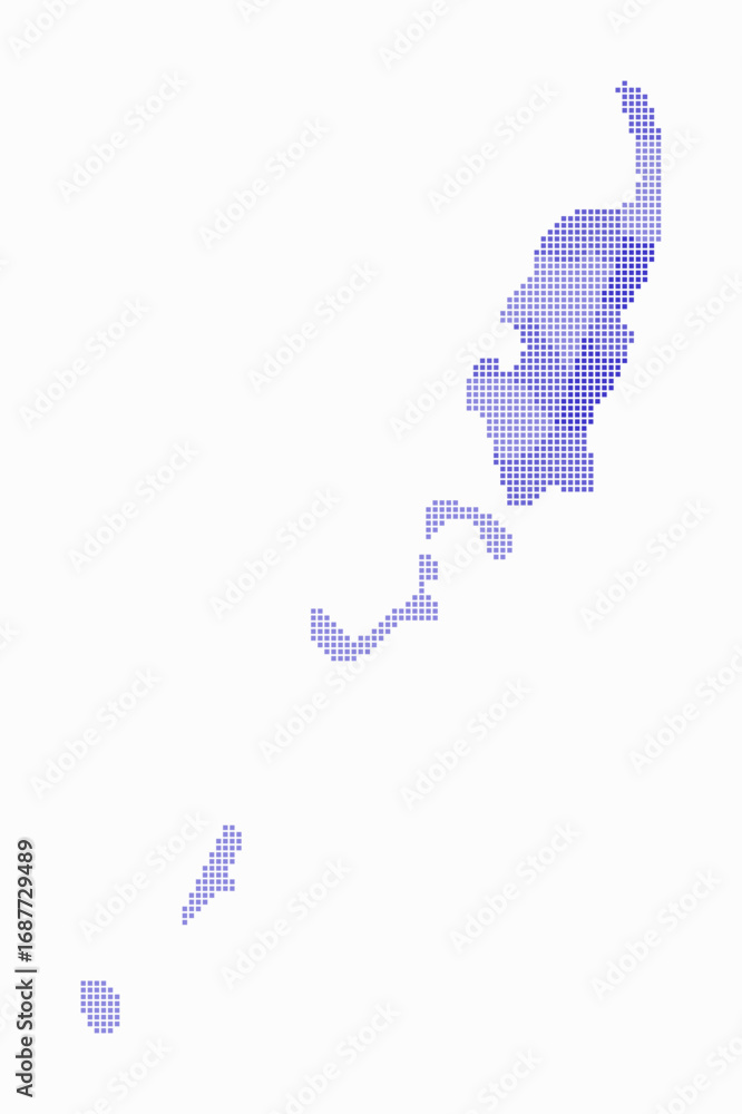 Poster palau dotted map. digital style map of the country on white background. palau shape with square dots