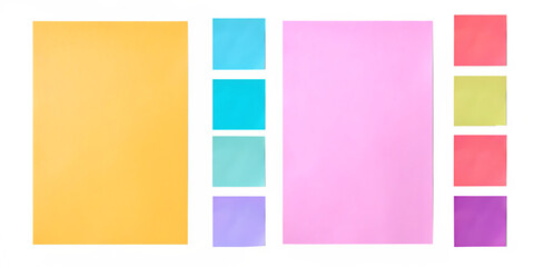 Obraz premium set of colorful sticky notes isolated on white background, png, ai generated.