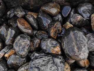 pile of black stones