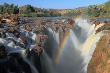 Rainbow over Epupa falls, Namibia