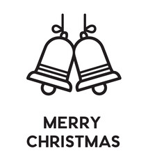 Fototapeta premium Merry Christmas bells line icon