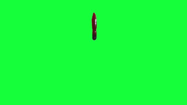 Blood Drips Green Screen 02 / stage blood slowly drips and runs downward in this live action 1080p Chromakey effect