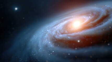 Space background, abstract galaxy spiral, glowing stars