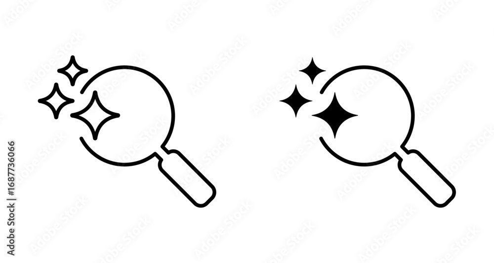 Poster generate ai with loupe icon
