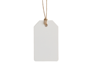 Blank White Price Tag with String for Labeling and Branding Purposes