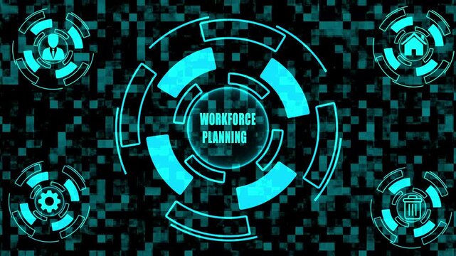 Futuristic WORKFORCE PLANNING Digital Coaching and Skill Development Interface for Corporate Training and Personal Growth &ndash; 4K Animation
