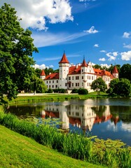 Obraz premium Picturesque castle by a serene lake