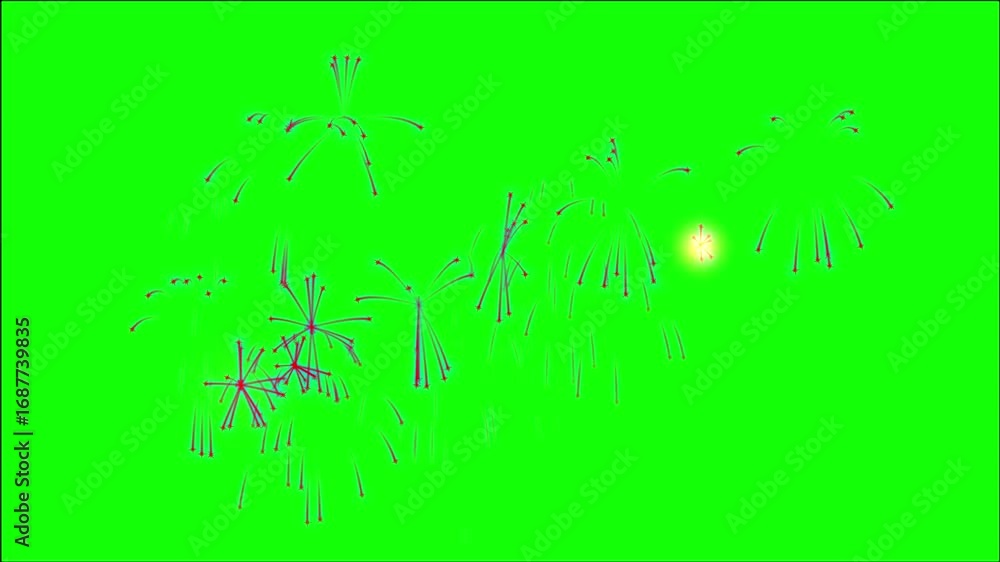 Poster sparkling particle effects on green screen background for compositing