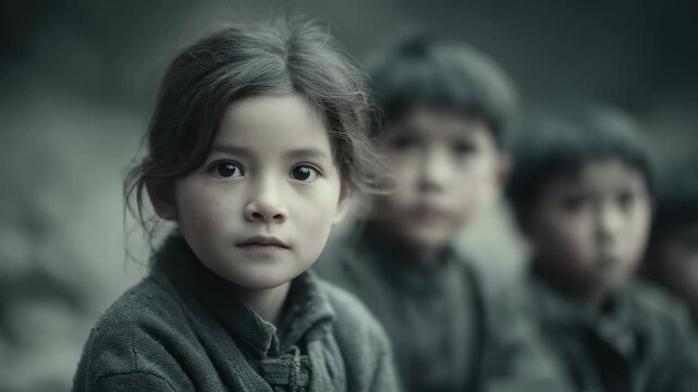 The Pure Eyes and Firm Faces of Children in Mountainous Areas