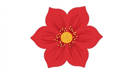 Beautiful red dahlia flower and gerbera daisy blossom with vibrant petals isolated on a white background for a nature-inspired floral macro close-up