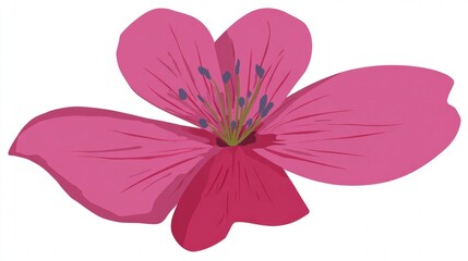 A beautiful macro of a pink cosmos flower with delicate petals isolated on a white background, capturing the spring floral bloom of this garden plant in a vibrant summer nature scene