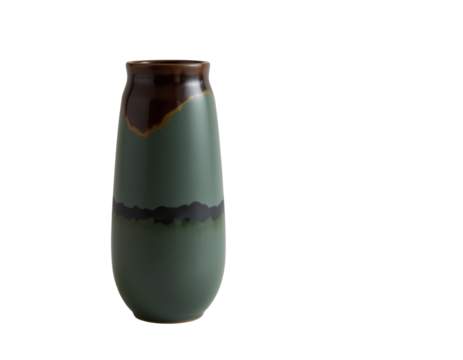 Elegant Ceramic Vase with Abstract Design in Earthy Colors