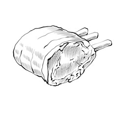 Meat and Vegetables Line Art Collection